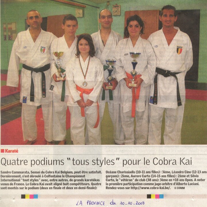 Coupure de presse : La Province — 10 octobre 2008
