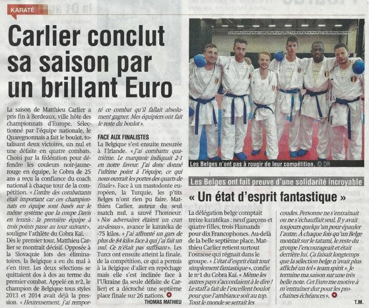 Coupure de presse : Matthieu Europe EKF
