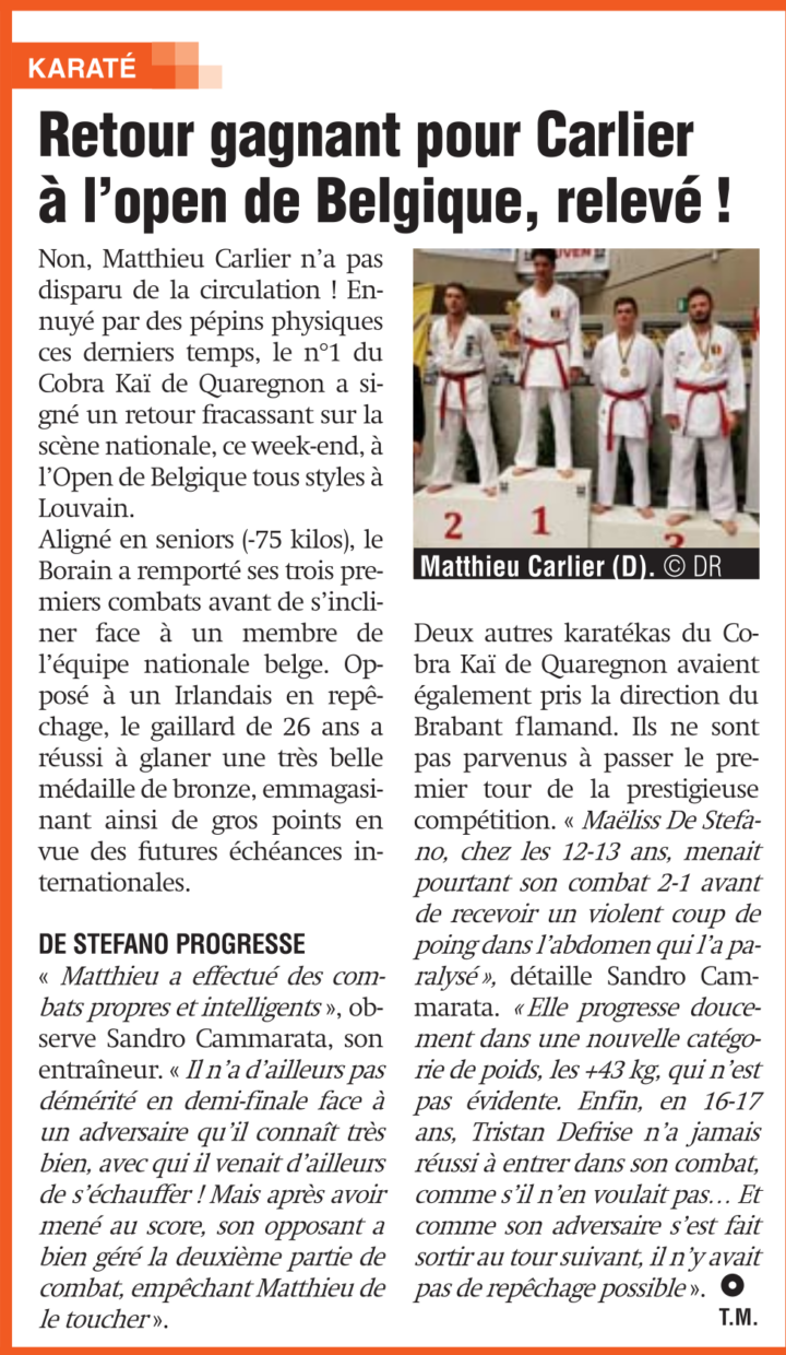 Coupure de presse : Open de Belgique
