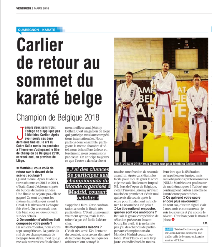 Coupure de presse : Matthieu FBK
