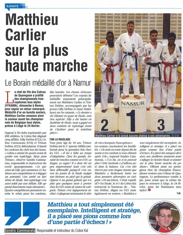 Coupure de presse : FFKAMA
