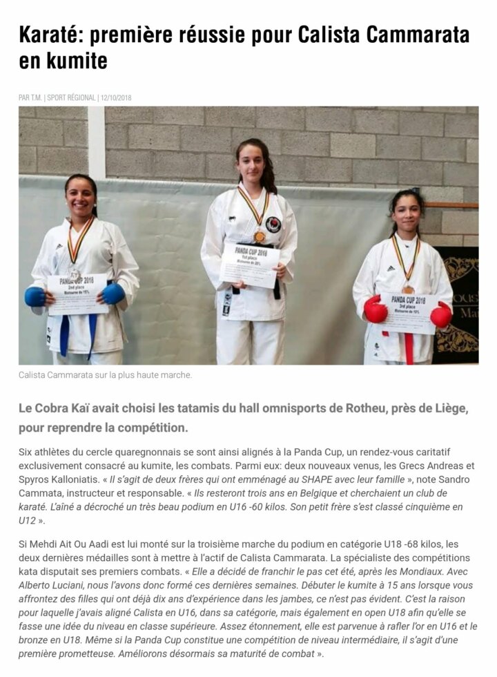 Coupure de presse : Panda Cup