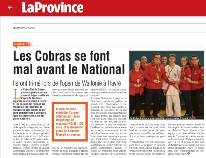 Coupure de presse : Open de Wallonie
