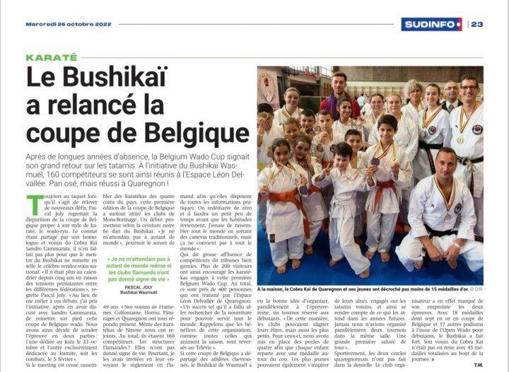 Coupure de presse : Cupe Belgique Wado