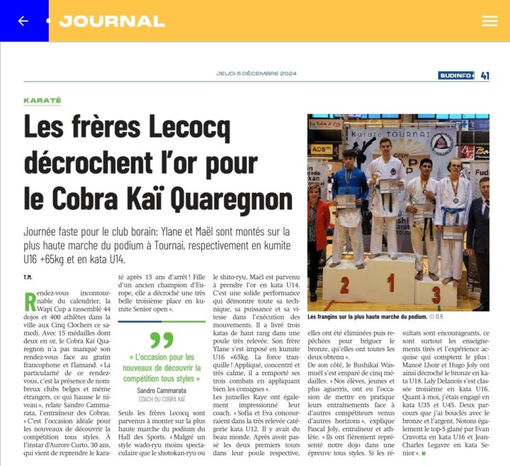 Coupure de presse : Wapi Cup